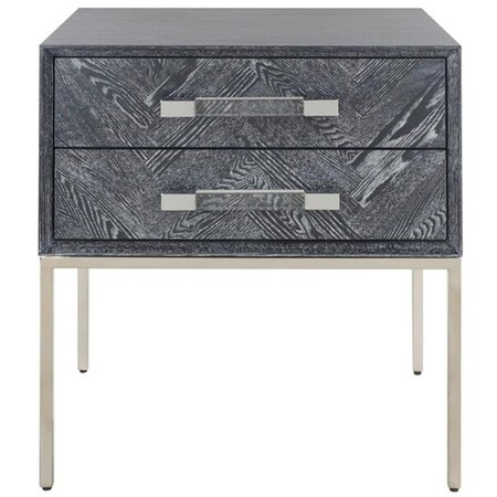 Safavieh 24 x 20 x 26 in. Sanford 2-Drawer Side Table Black & Cerused Oak SFV3548B